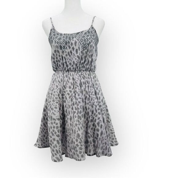 Urban Outfitters Lucca Couture Mini Dress in Gray Cheetah Print Women’s Size S - Picture 2 of 7